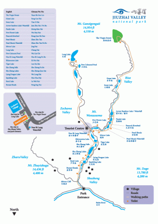 Map Jiuzhaigou