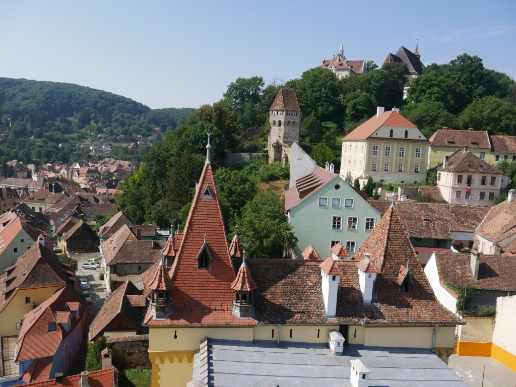 Roumanie, Sighișoara, Vue de la tour de l'horloge