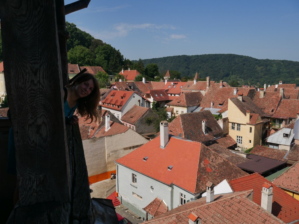 Roumanie, Sighișoara, Vue de la tour de l'horloge